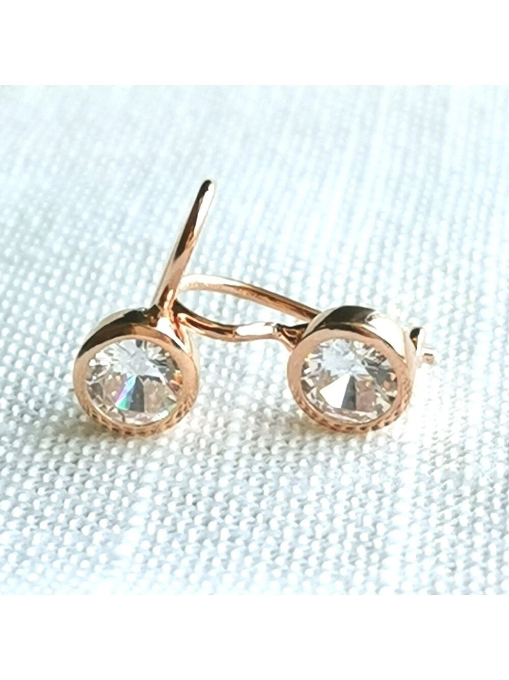 NWT  Gold over Sterling Silver CZ drop earrings
